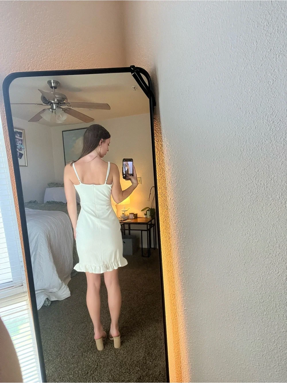 Lulu's Cream Ruffle-Hem Slip Mini Dress - Picture 2 of 5